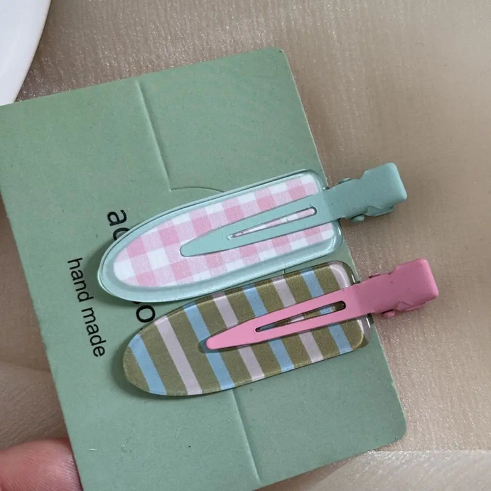 Geometry Traceless Hairpin Cute Cherry Bangs Clip Fruit Hairpin Duckbill Clip Korean Style Makeup Hair Clip Kids