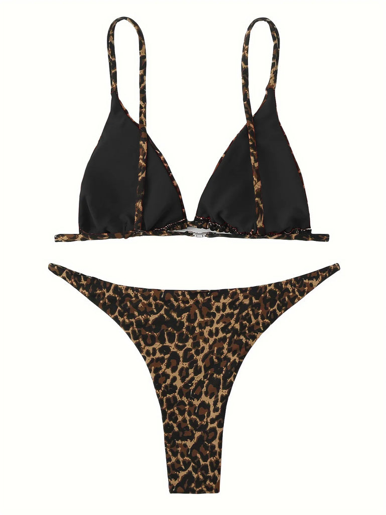 High Cut Micro Bikini Women Leopard Bandage Push Up Swimsuit Sexy Bathing Suit Padded Thong Swimwear Biquini Trajes De Baño 2026