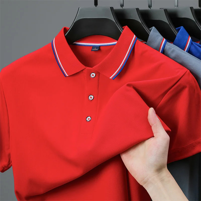 2025 Men’s Solid‑Color Polo Shirt – Summer Casual Short‑Sleeve Fashion Top | Comfortable & Versatile