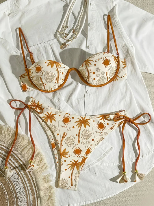 Sexy Women Swimsuit Female Print Swimwear Push Up Brazilian Micro Bikini Beachwear Bikini Set Biquini Swimming Suit