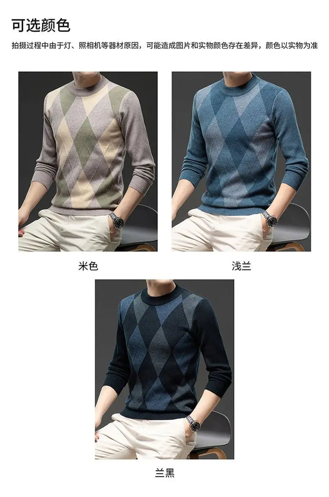 Men’s Autumn Winter Half‑Turtleneck Sweater