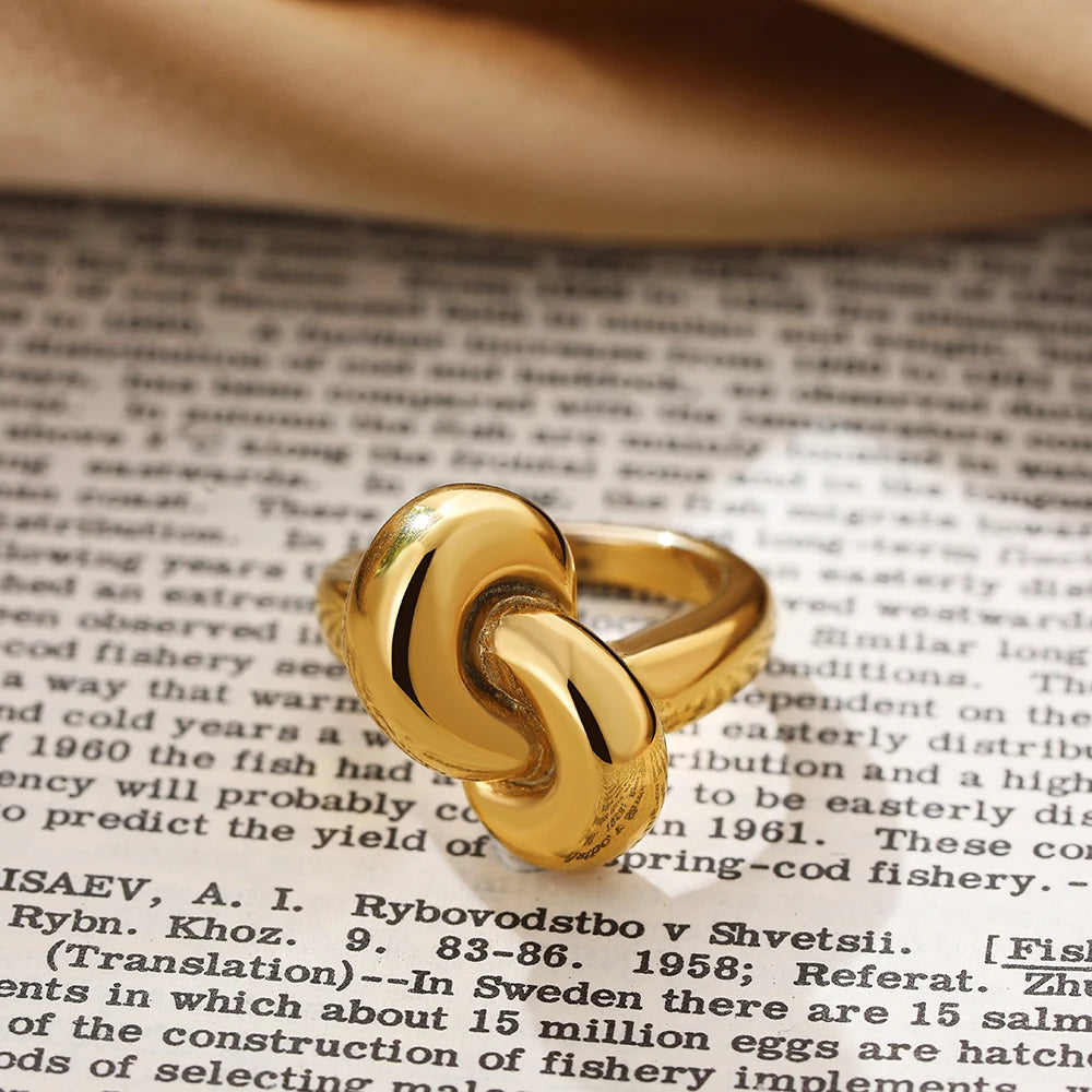 Vintage Stainless Steel Rings for Women Punk Chunky Irregular Smooth Adjustable Open Ring Jewelry Weddings Gifts