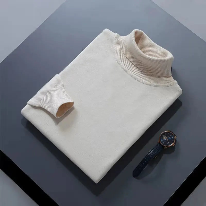 Men’s Cashmere‑Cotton Turtleneck Sweater