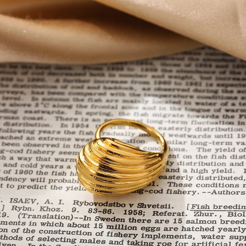 Vintage Stainless Steel Rings for Women Punk Chunky Irregular Smooth Adjustable Open Ring Jewelry Weddings Gifts