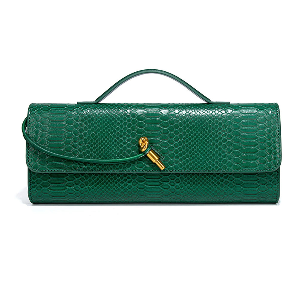 Burgundy bag cherry red envelope wine red envelope upscale new handbag European and American fashion crocodile flip hand organ b