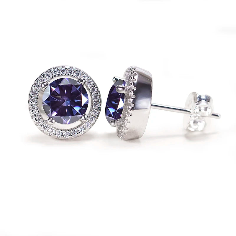JoyceJelly Unisex Sterling Silver 925 Jewelry 2X1CT 6.5mm GRA Moissanite Stud Earrings for Men Women Lab Diamond Ear-studs Gift