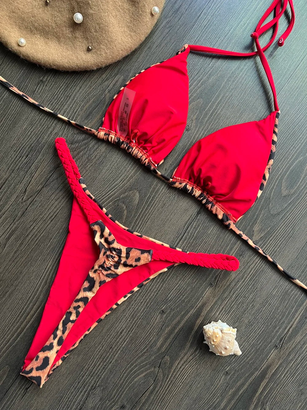 Zebra Print High‑Waist Brazilian Bikini