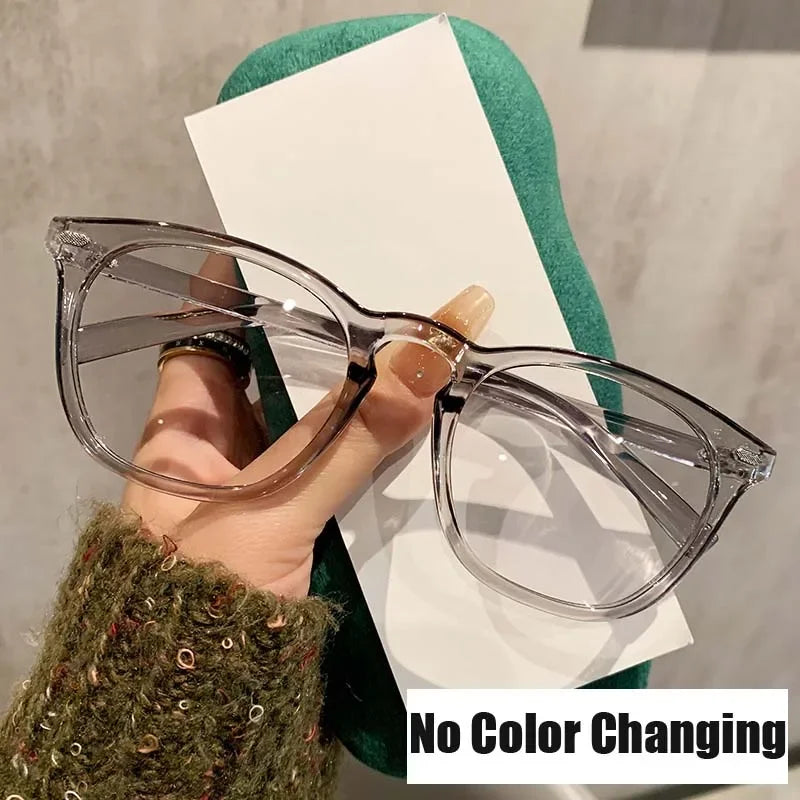 Unisex New Photochromic Glasses Outdoor Color-changing Ordinary Glasses Outdoor UV Blocking Blue Light Computer Glasses