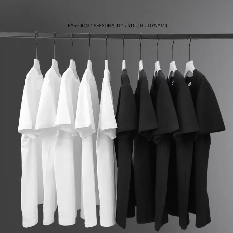 100% Cotton Men’s T‑Shirt | High‑End Breathable Summer Casual Round Neck Tee
