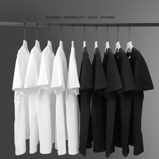 100% Cotton Men’s T‑Shirt | High‑End Breathable Summer Casual Round Neck Tee