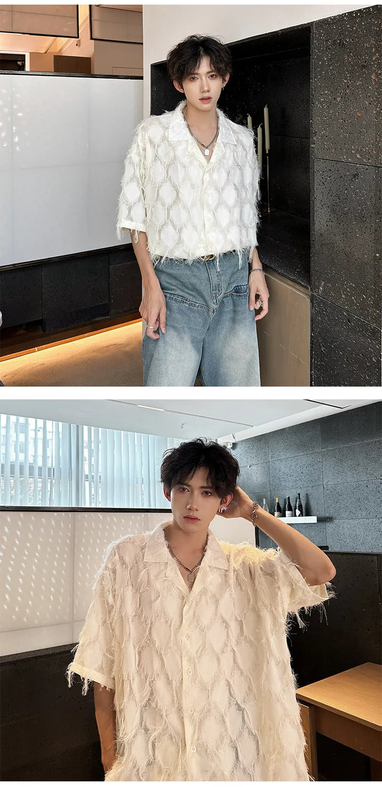 Loose Short‑Sleeve Suit‑Collar Shirt
