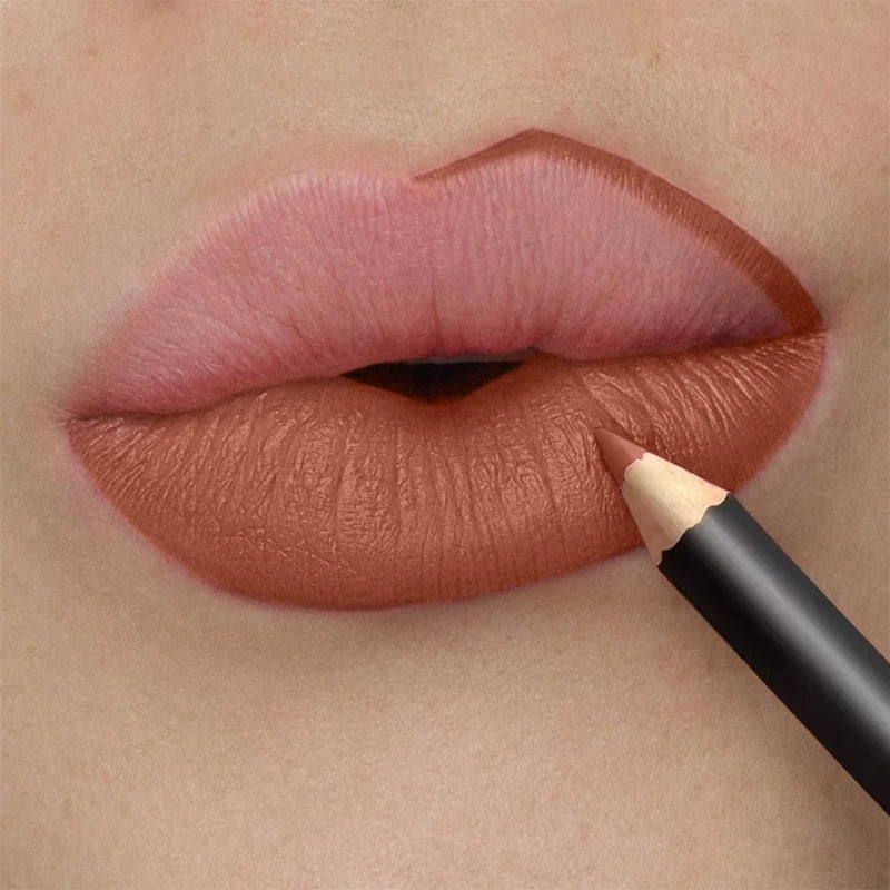 13 Colors Waterproof Nude Matte Lipliner Pencil Red Contour Tint Lipstick Long Lasting High Pigmented Lip Liner Lip Makeup Tool