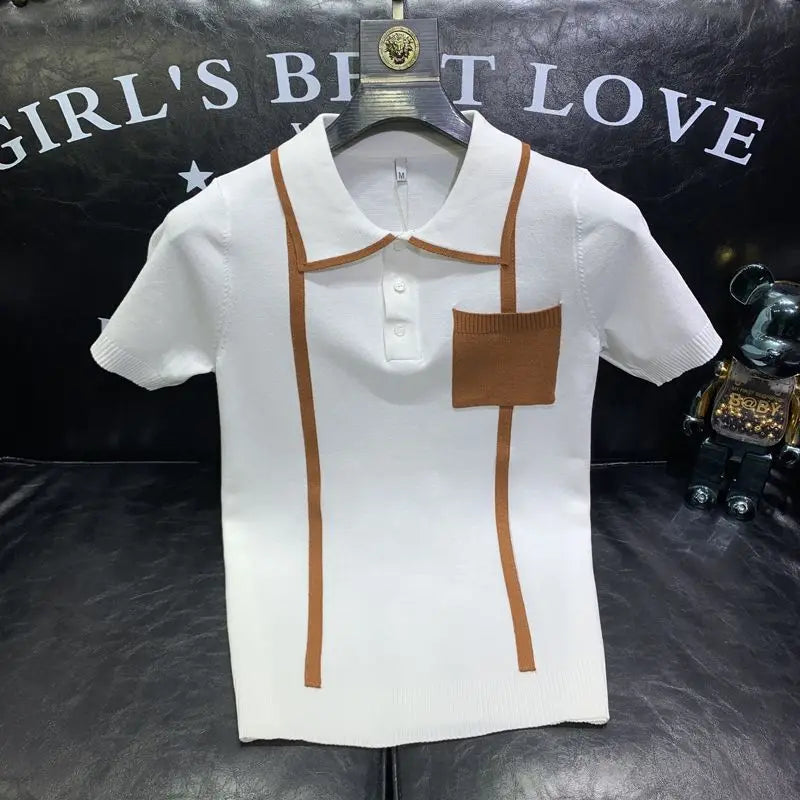 Knitted Short‑Sleeve Polo Shirt