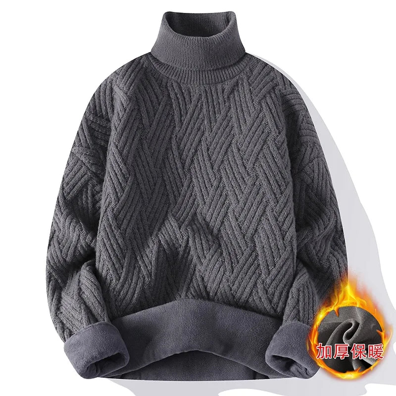 Men’s Winter Fleece Turtleneck Sweater