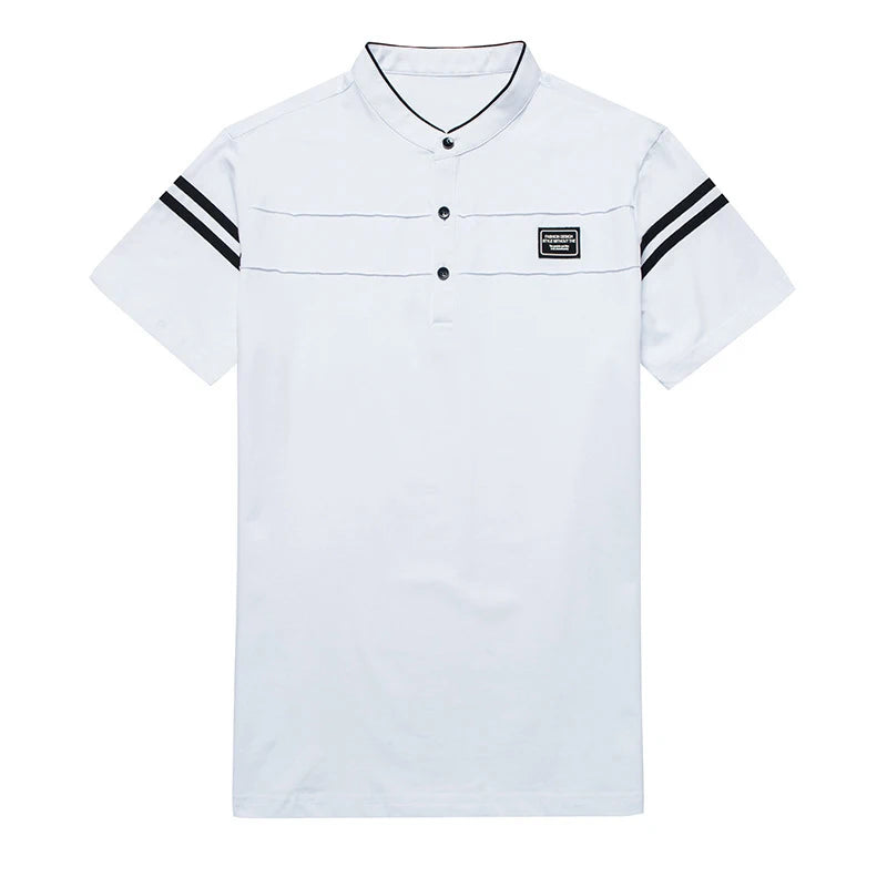 Stand‑Up Neck Cotton Polo