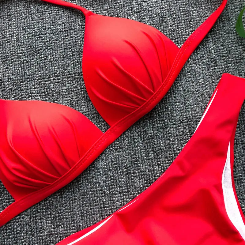 Halter Bra‑Cup Push‑Up Bikini