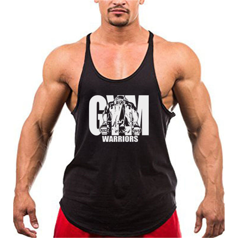 Men’s Bodybuilding Y‑Back Tank Top – Cotton Breathable Gym Muscle Vest, Fitness Workout Sleeveless Shirt