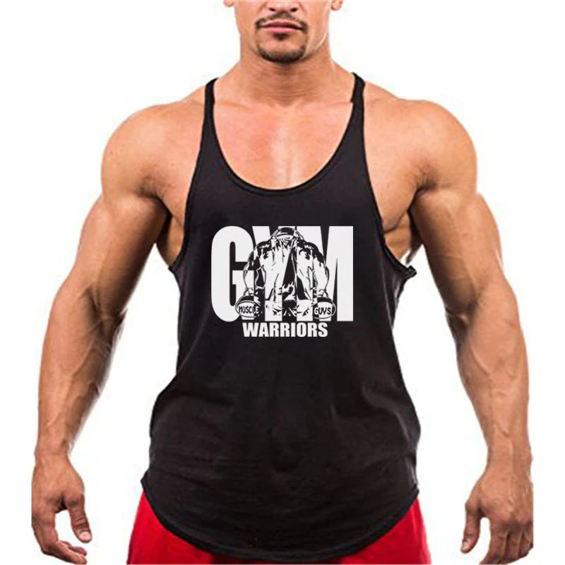 Men’s Bodybuilding Y‑Back Tank Top – Cotton Breathable Gym Muscle Vest, Fitness Workout Sleeveless Shirt