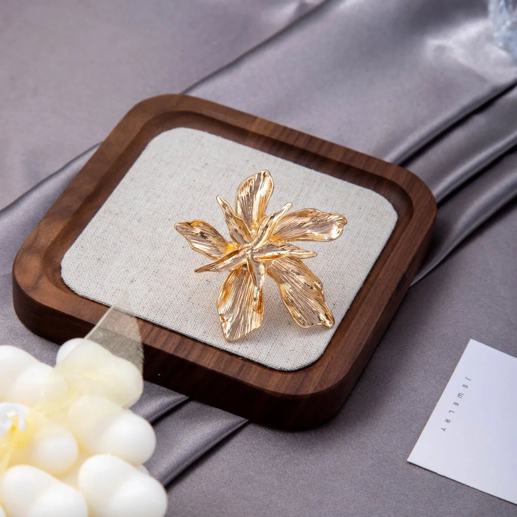 Personality Design Double Layered Big Flower Ring for Women Trend Punk Party Adjustable Finger Rings Fashion Jewelry Gift