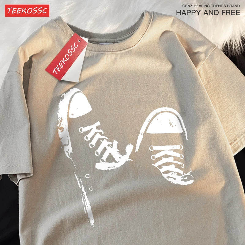 Unisex Canvas Shoe Vintage T‑Shirt