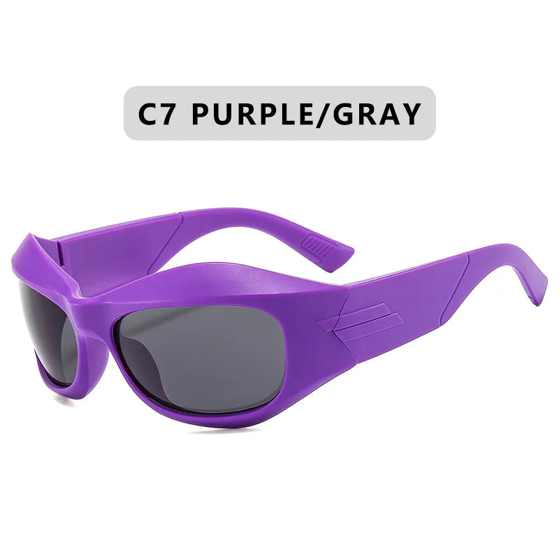 Trend Steampunk Sunglasses Women Men Fashion Sun Glasses Punk Female Y2K Mirror Goggle Shades Eyeglasses UV400