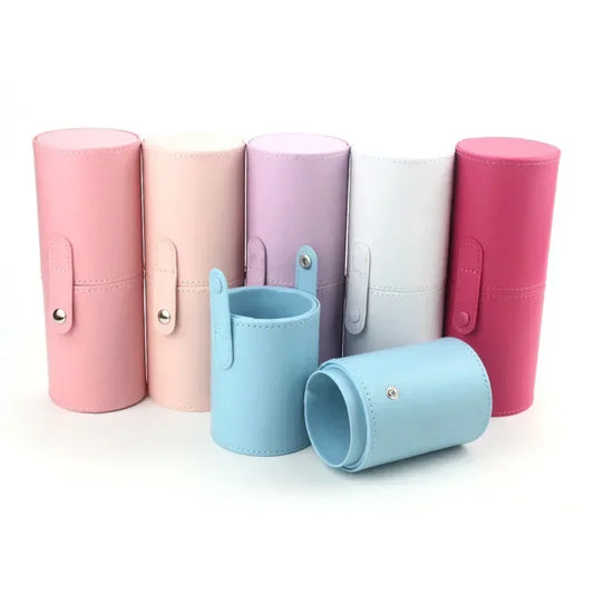 Makeup Brushes Holder Bag Portable Travel PU Marbling Empty Container Storage Cosmetics Brush Pen Brushes Organizer Makeup Tools