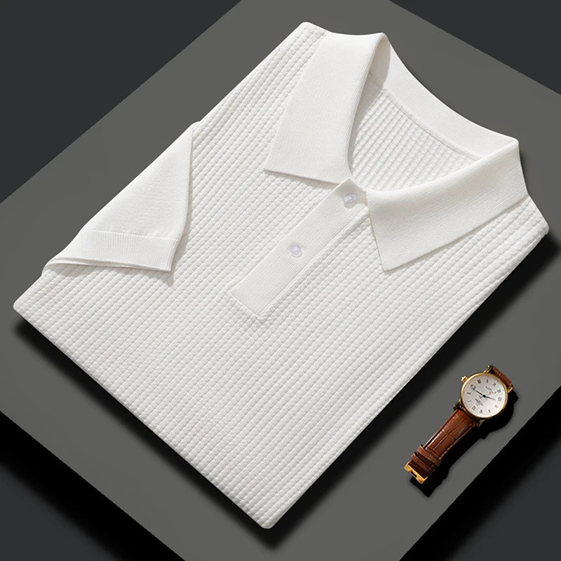 🧵 Summer Men’s Mulberry‑Silk Polo