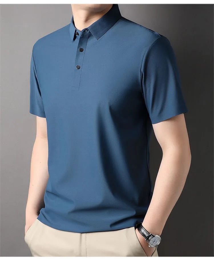 Ice Silk Short‑Sleeve Polo Shirt