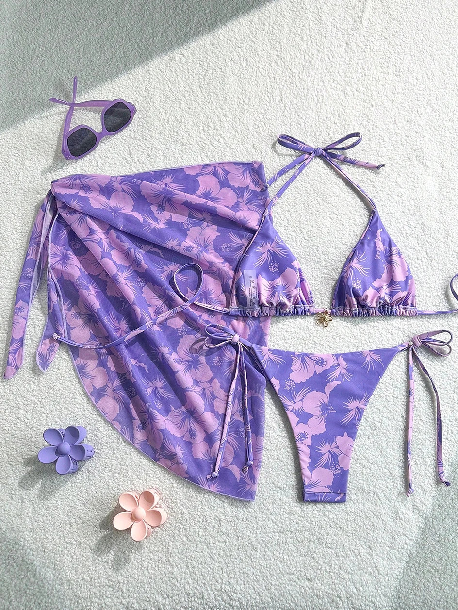 Trendy Two‑Piece Thong Swimsuit