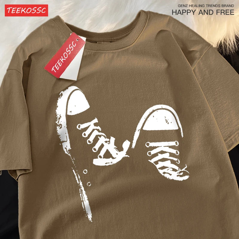 Unisex Canvas Shoe Vintage T‑Shirt