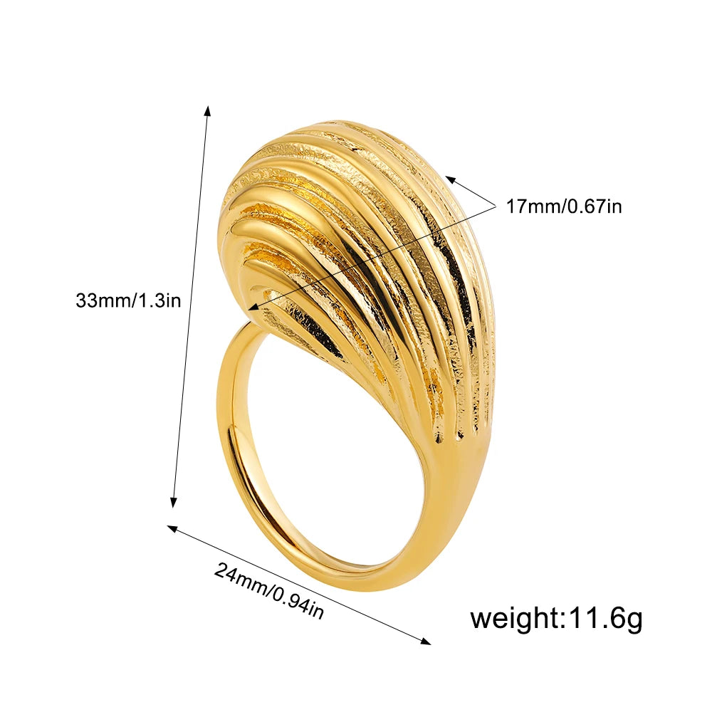 Vintage Stainless Steel Rings for Women Punk Chunky Irregular Smooth Adjustable Open Ring Jewelry Weddings Gifts