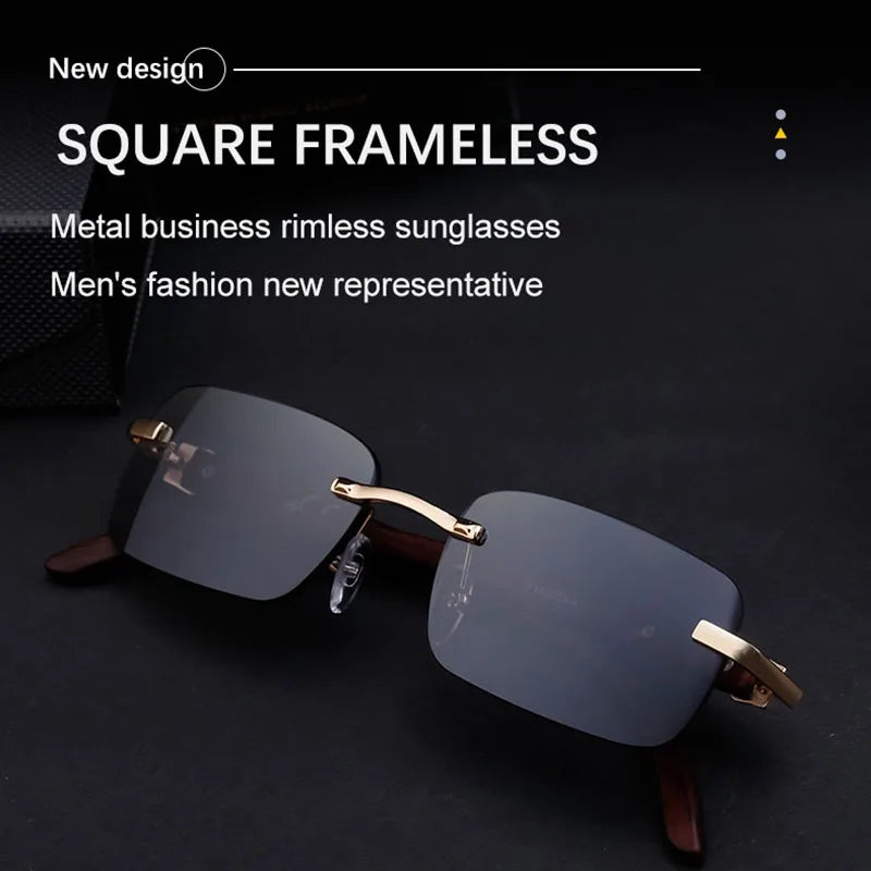 2025 Rimless Sunglasses For Men Vintage Fashion Sunglasses Outdoor Oculos Dropshipping Trending Glasses New Square Lentes Gafas