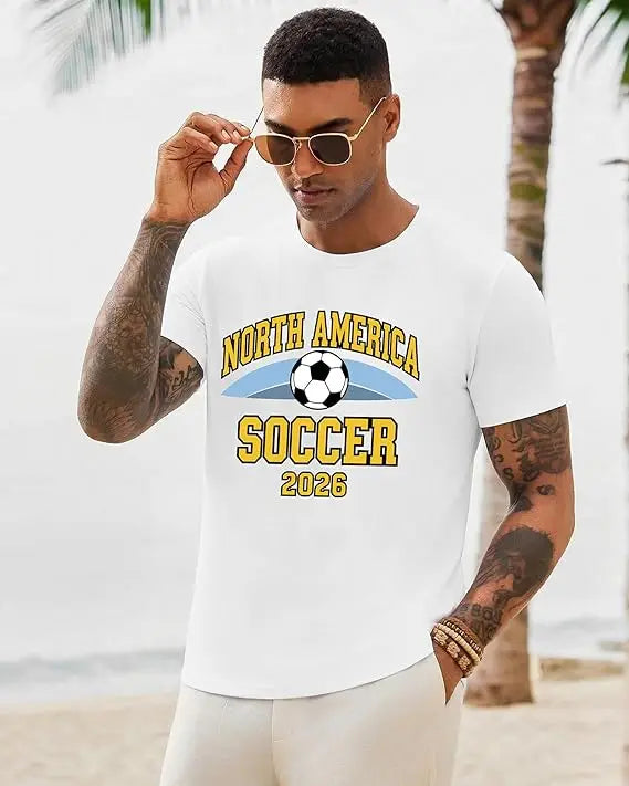 2026 Soccer Fan T‑Shirt — North America Flags Graphic Tee USA Canada Mexico Unisex