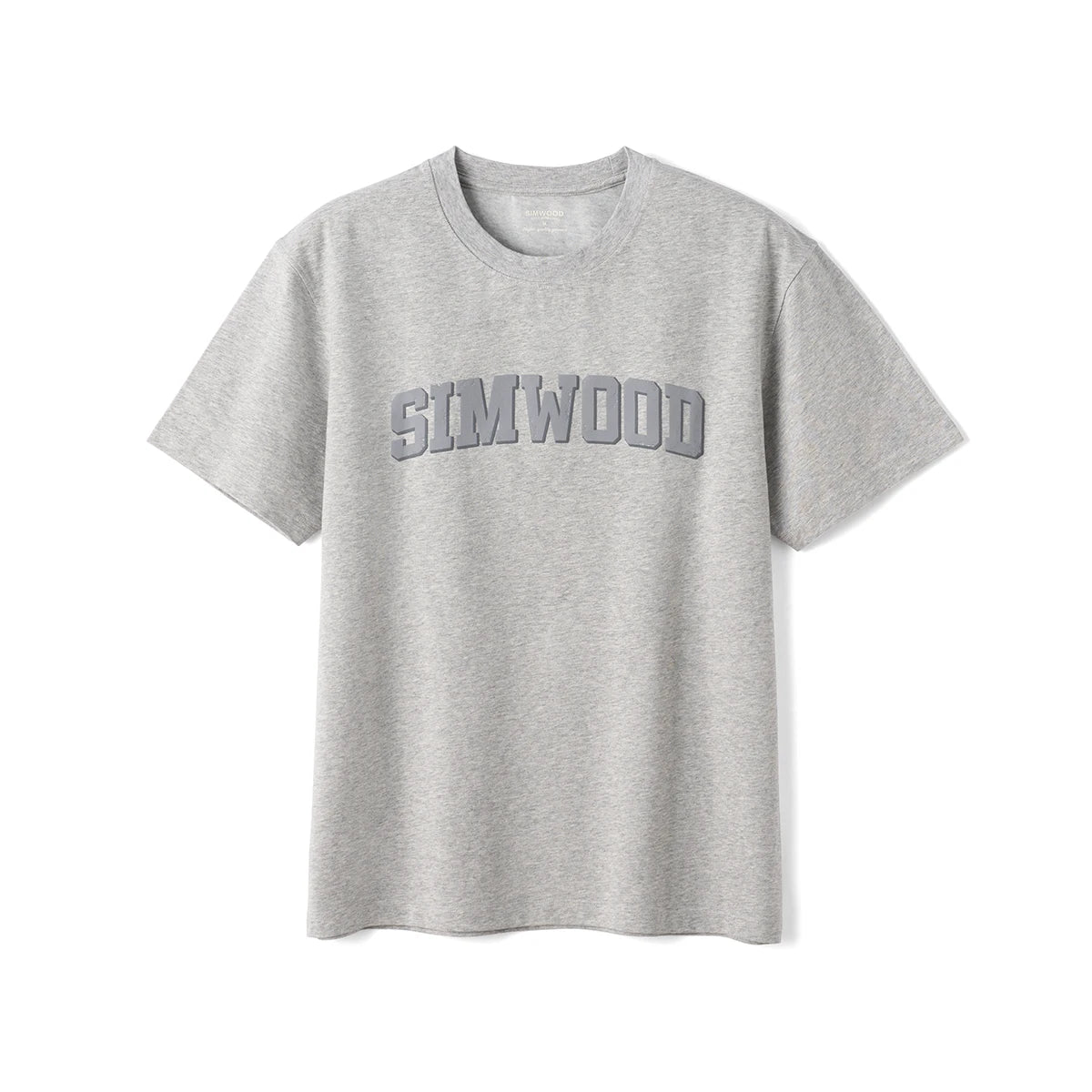 SIMWOOD 2026 Summer New 230gsm Sorona Fabric Letter Print T-shirt Men Breathable High Quality Oversize Tops