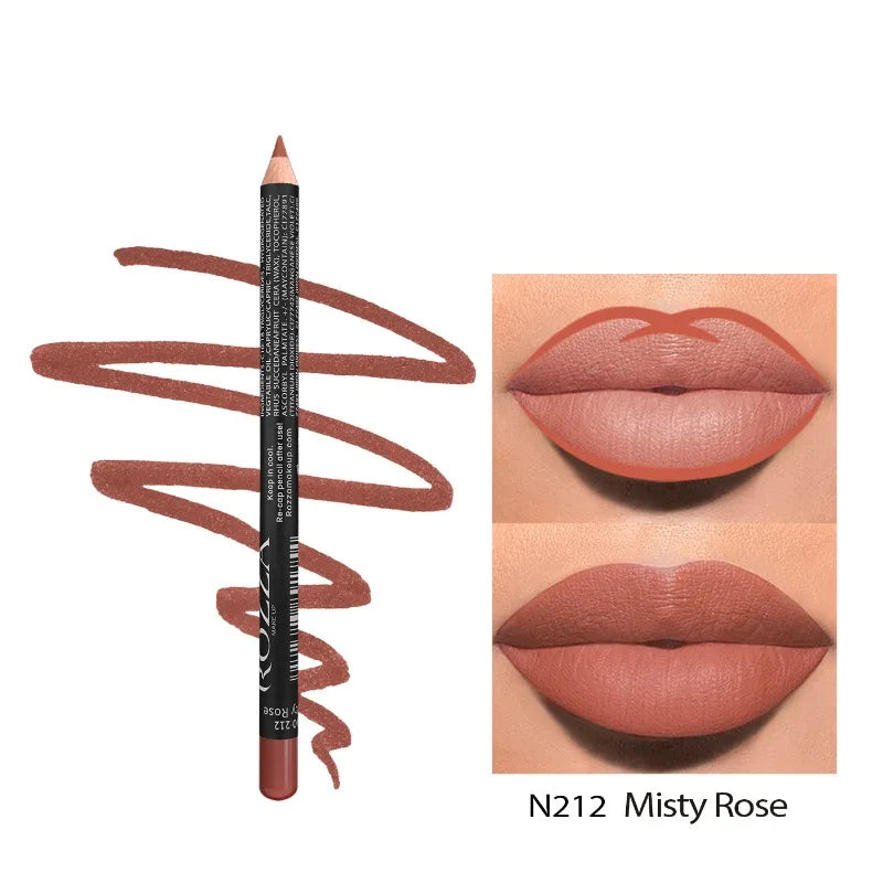 14‑Color Nude Matte Lip Liner Pencil – Long‑Lasting, Waterproof & High‑Pigment Slim Lip Pencil