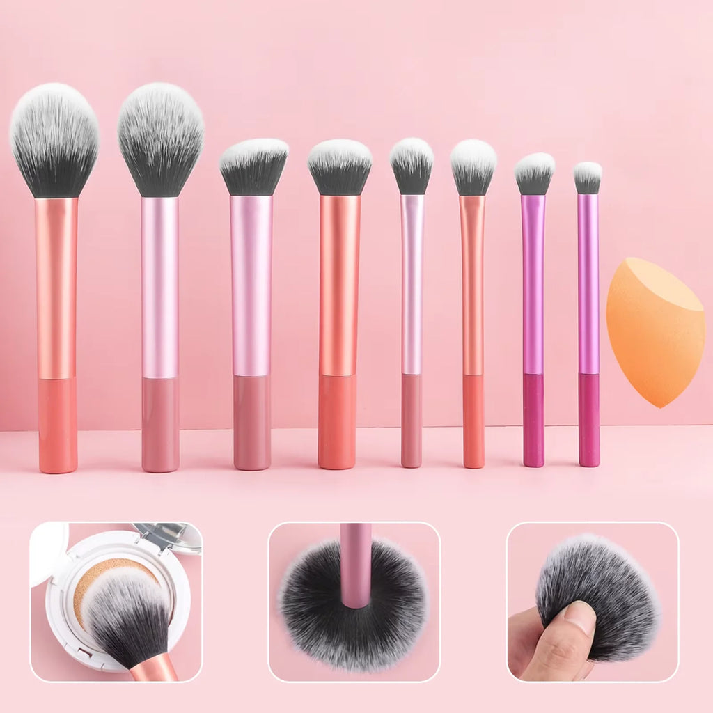 8pcs Pro Makeup Brush Set – Soft Premium Synthetic Hair, Cruelty‑Free & Easy‑Clean Beauty Essentials