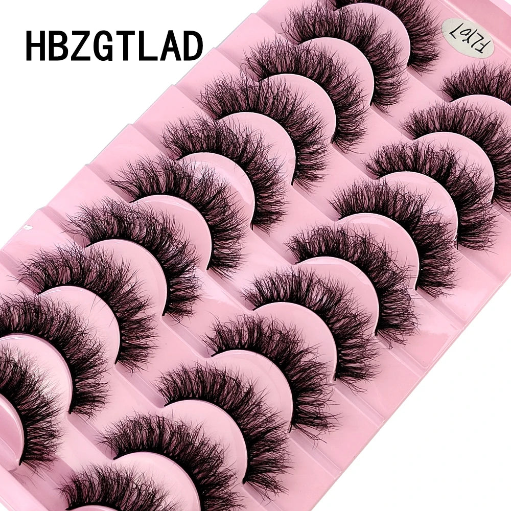 HBZGTLAD New 10 Pairs Natural False Eyelashes Fake Lashes Long Makeup 3d Mink Lashes Extension Eyelash Mink Eyelashes for Beauty