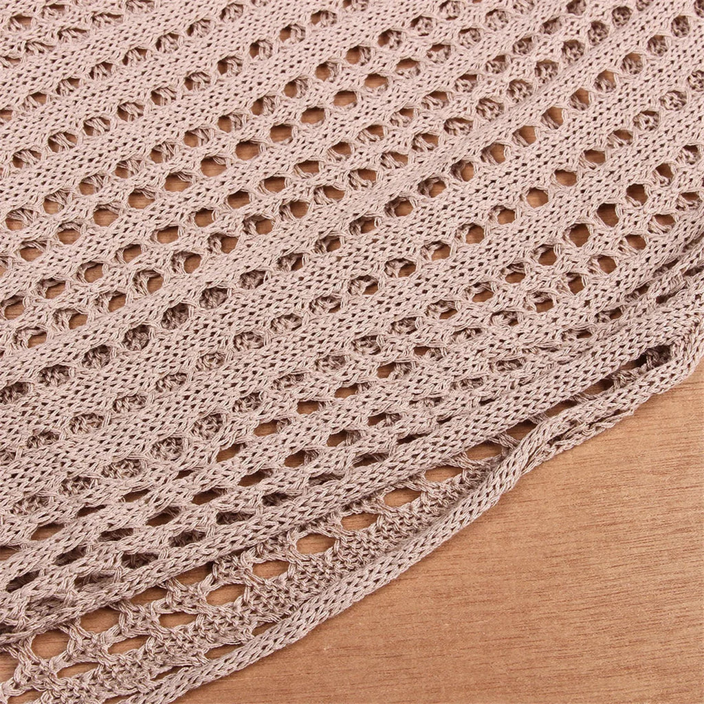 Women’s Backless Hollow‑Out Crochet Beach Cover‑Up