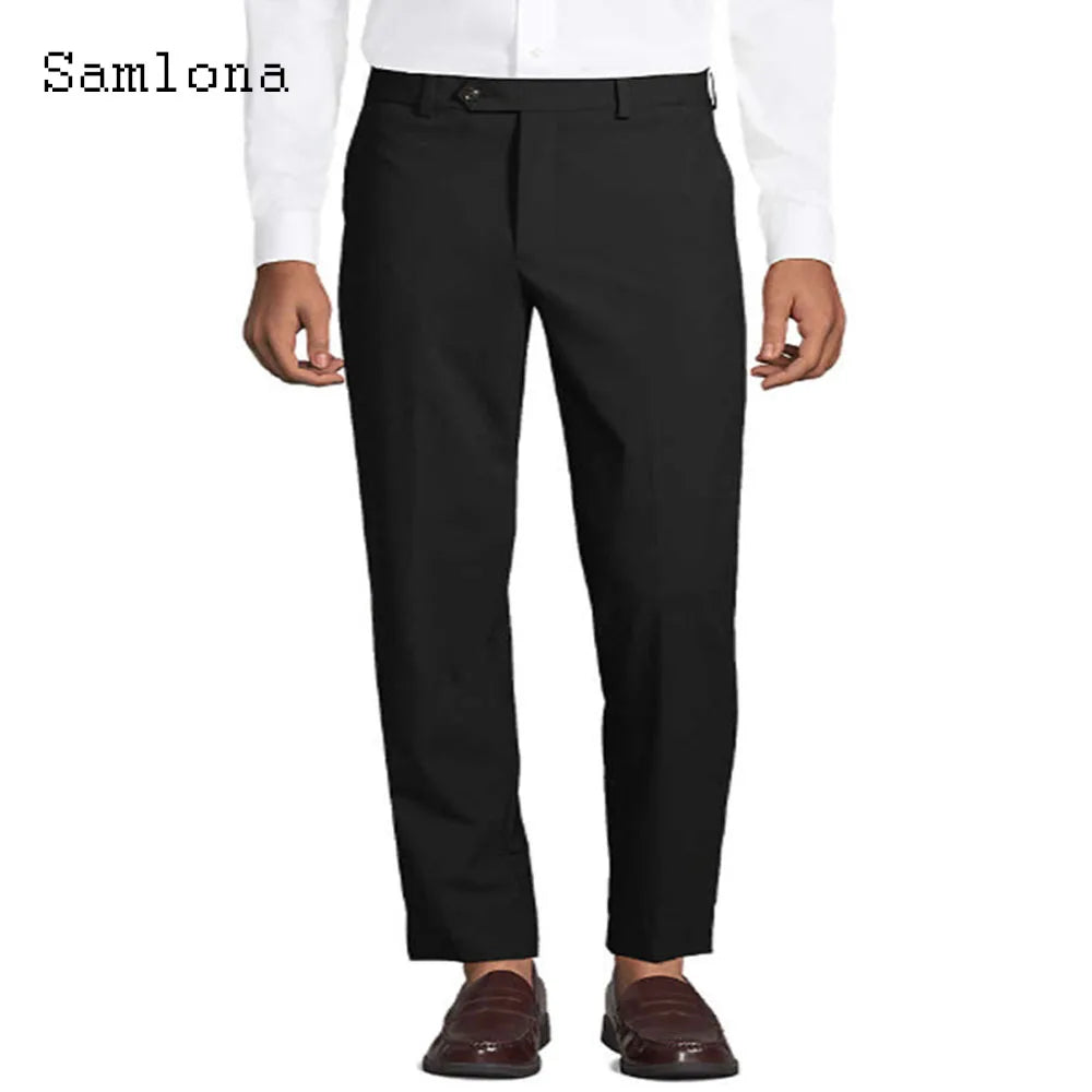 Solid White Formal Suit Pants