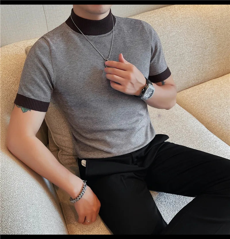 Men’s Turtleneck Short‑Sleeve Sweater