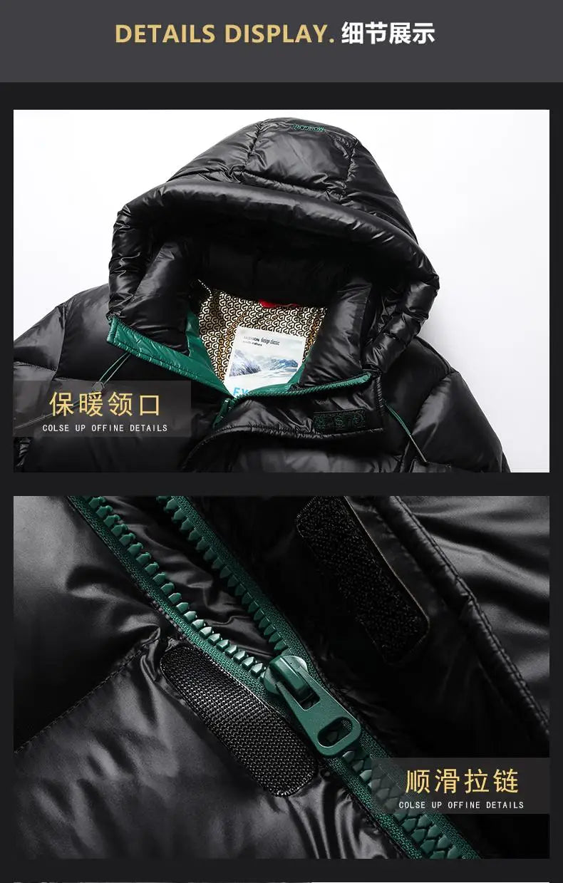 -30° High Quality Winter New Cold resistant Down Jacket Men's Women Short Warm Fashion Brand Parkas Coat