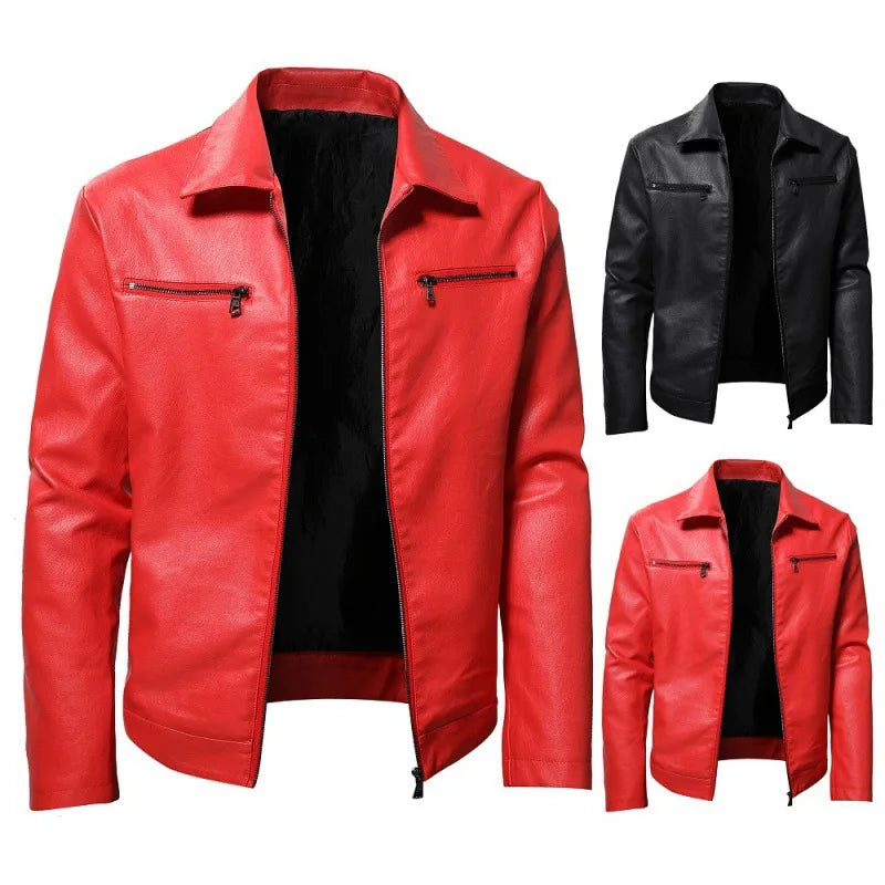 Slim PU Leather Rider Jacket