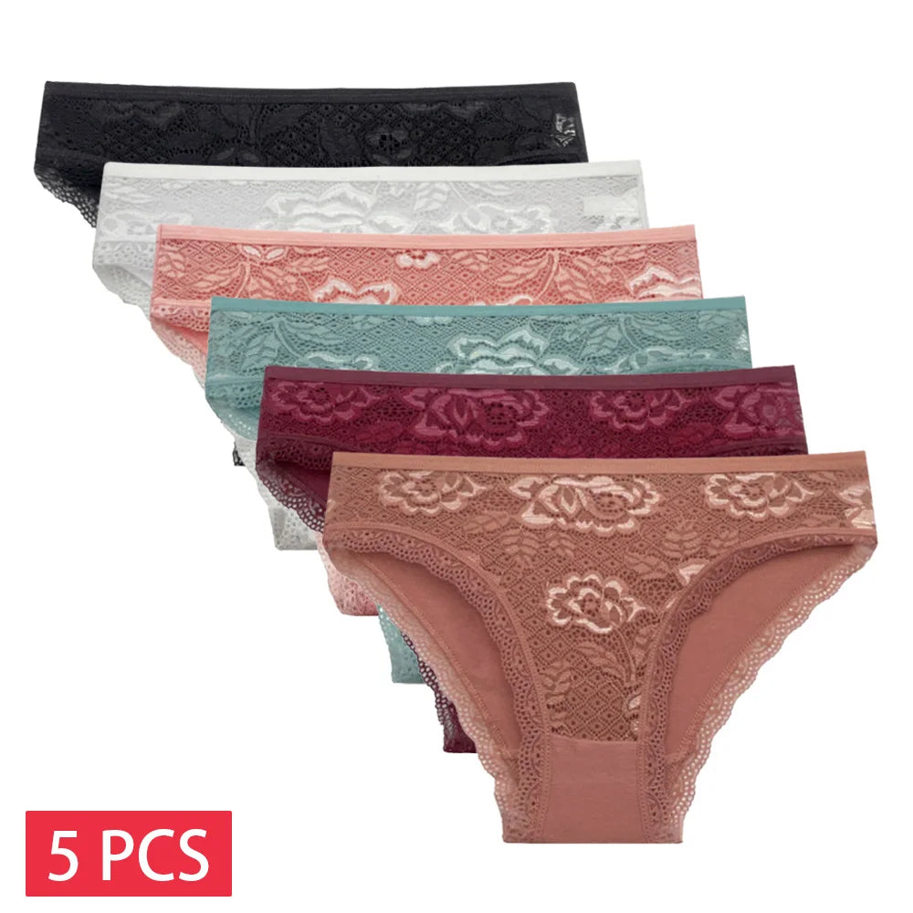 5‑Pack Lace Floral Panties