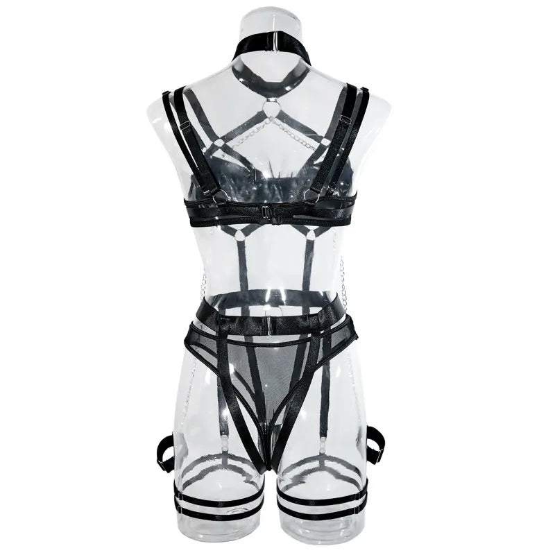 Toucheart Sexy Lingerie Seductive Sexy Role-Playing Chain Four-Piece Set Transparent Underwear For Women Sexy Bra Underwear Set