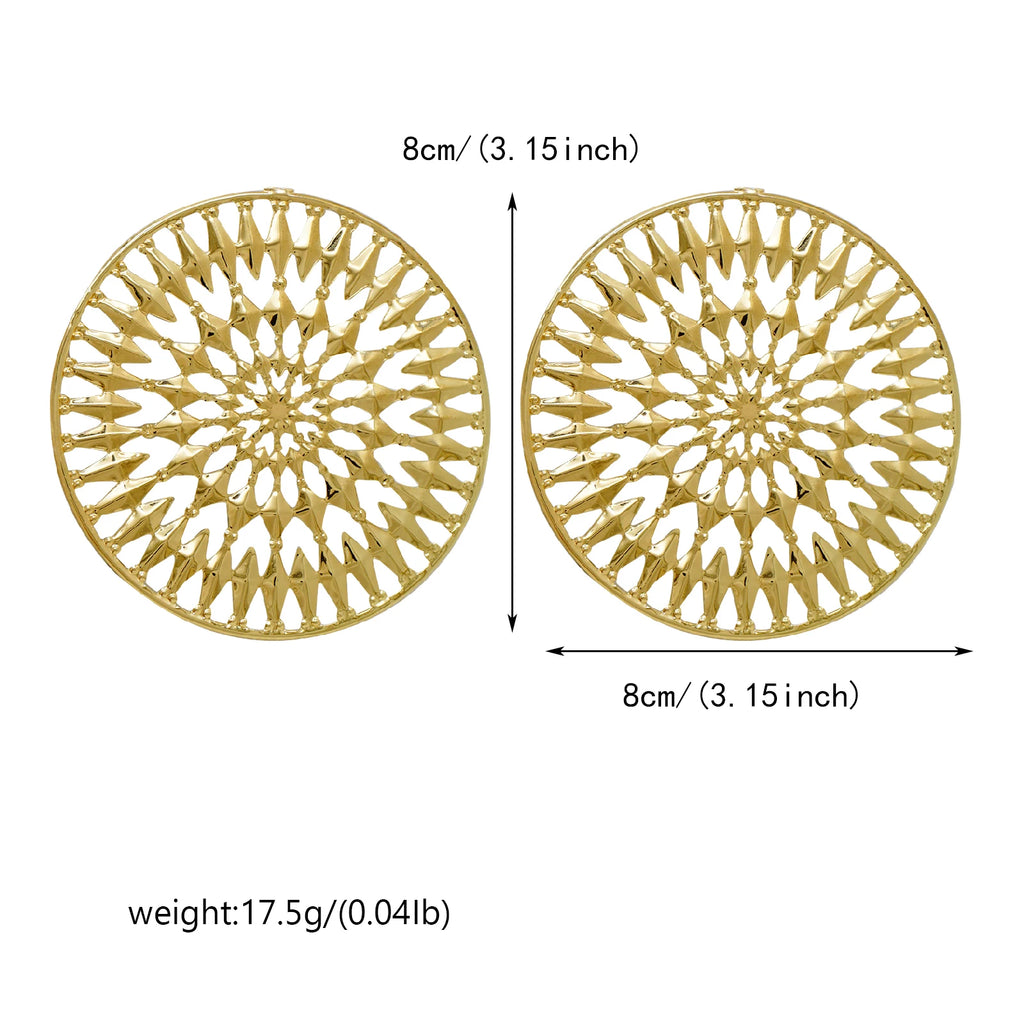 African Big Copper Drop Earrings Gold Color Stud Earrings Hollow Out Earings For Women Trend Jewelry Wedding Accessories