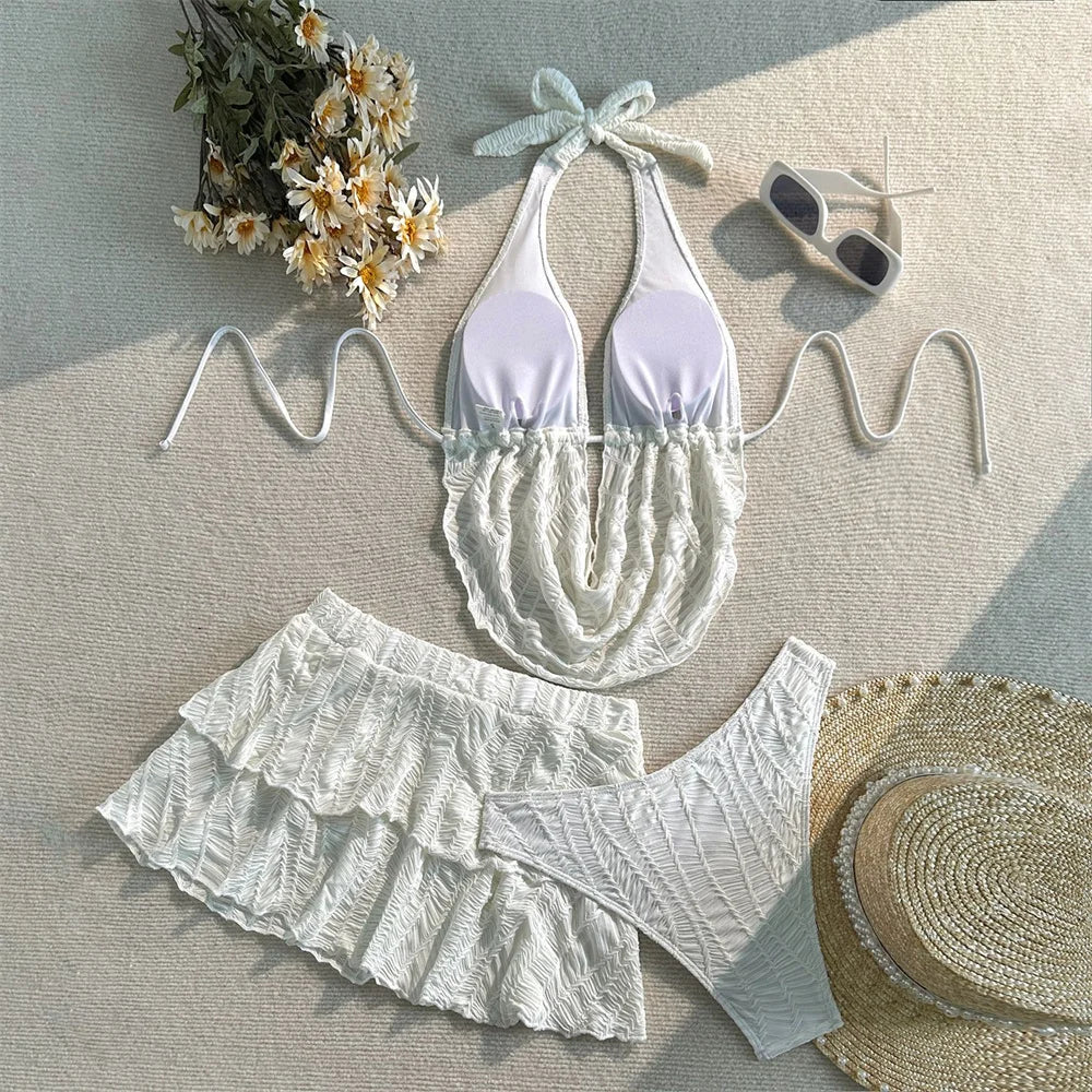 Sexy Push‑Up Backless Bikini Set
