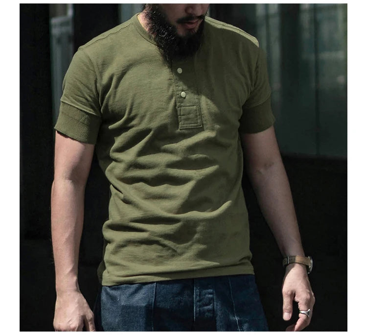 Rugged Bronson Retro Henry Collar Shirt