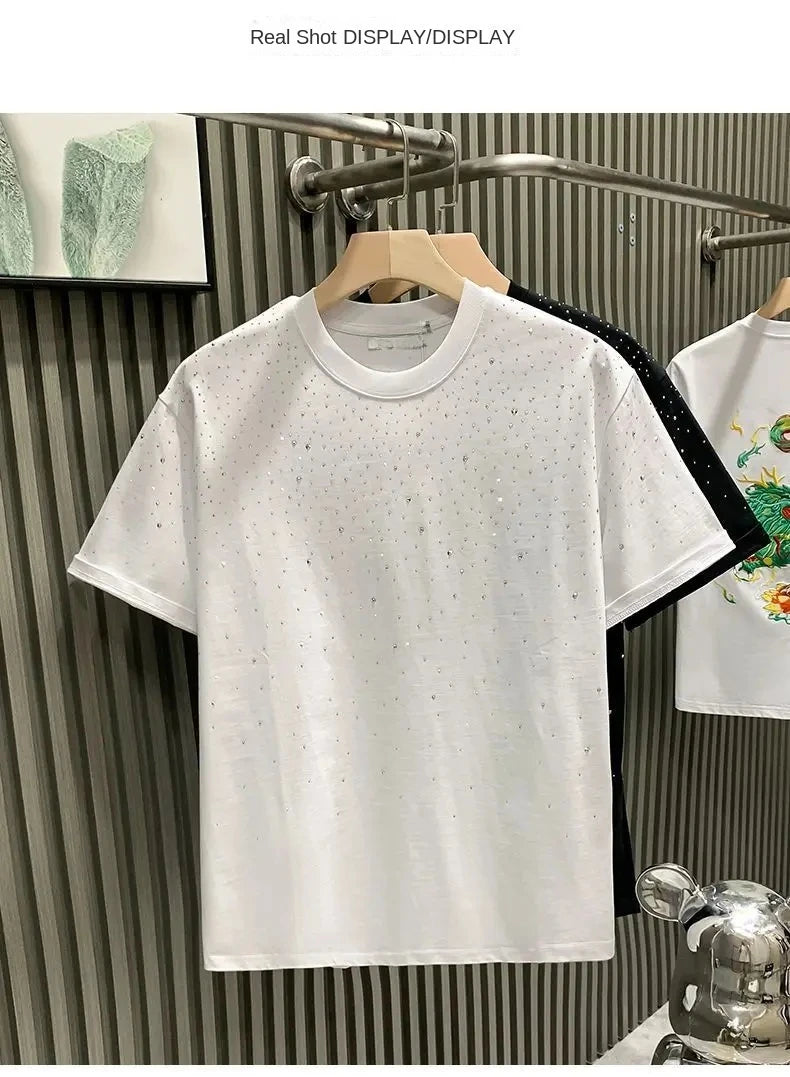 Men’s Rhinestone Rivet T‑Shirt