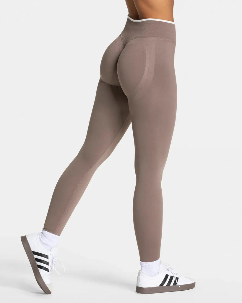 Women’s High‑Waist Seamless Yoga Leggings – Color‑Blocking Hip‑Lifting Knitted Workout Tights