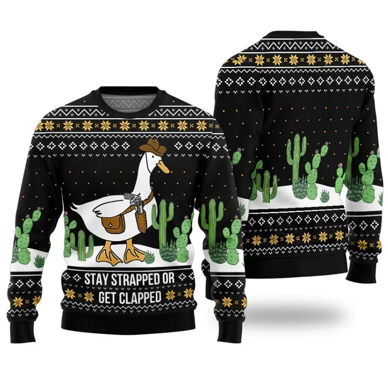 Cute 3D Print Holiday Sweatshirt